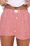 High Waist Plaid Shorts 