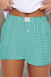 High Waist Plaid Shorts 