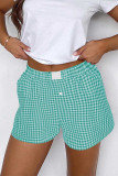 High Waist Plaid Shorts 