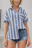 Blue Stripes Button Up Shirt 