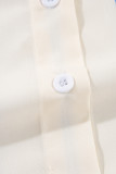 Sky Blue Stripe Drop Shoulder Bubble Sleeve Loose Shirt