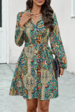 Boho Paisley Printed Shirt Dress 