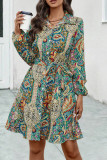 Boho Paisley Printed Shirt Dress 