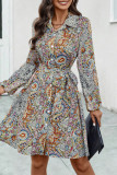 Boho Paisley Printed Shirt Dress 