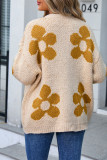 Flower Pattern Front Open Cardigan 