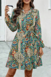 Boho Paisley Printed Shirt Dress 