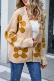 Flower Pattern Front Open Cardigan 