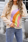 Rainbow Colorblock Knitting Sweater 