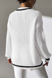 Rhinestone V Neck Knitting Sweater 