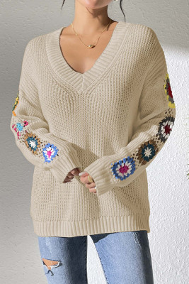 Jacquard Knitting Pullover Sweater 