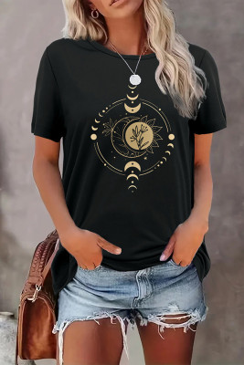 Mystic Moon And Sun Print Graphic Top