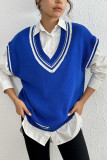 V Neck Knitting Vest Sweater 