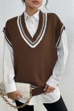 V Neck Knitting Vest Sweater 