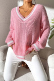 V Neck Knitting Pullover Sweater 