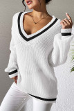 V Neck Knitting Pullover Sweater 