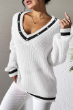 Rhinestone V Neck Knitting Sweater 