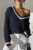 V Neck Knitting Pullover Sweater 