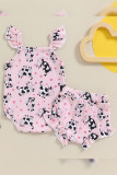 Girls Cow Print Ruffle 2PCS Set 