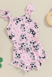 Girls Cow Print Ruffle 2PCS Set 