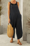 Plain One Piece Overall Jumpsuit