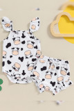 Girls Cow Print Ruffle 2PCS Set 