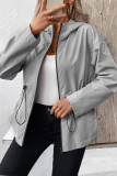 Plain Zipper Design Outer Coat 