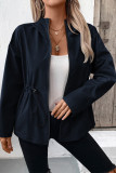 Plain Zipper Design Outer Coat 