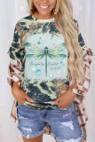 CozyMy Dragonfly Bleached Print Graphic Tee