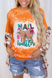 CozyMy Tie Dye Nail Hustler Bleached Print Graphic Tee