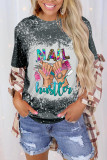 CozyMy Tie Dye Nail Hustler Bleached Print Graphic Tee