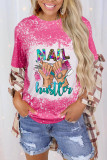 CozyMy Tie Dye Nail Hustler Bleached Print Graphic Tee