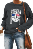 CozyMy Letter Print  America Flag Sweatshirt