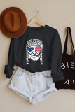 CozyMy Letter Print  America Flag Sweatshirt