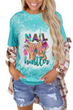 CozyMy Tie Dye Nail Hustler Bleached Print Graphic Tee