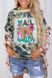 CozyMy Tie Dye Nail Hustler Bleached Print Graphic Tee