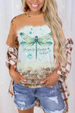 CozyMy Dragonfly Bleached Print Graphic Tee