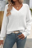 Eyelet Sleeves Knitting Sweater 