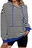 Stripes Kangaroo Pockets Hoodie Sweatshirt 