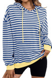 Stripes Kangaroo Pockets Hoodie Sweatshirt 