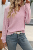 Eyelet Sleeves Knitting Sweater 