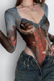 See Through Lace One Piece Bodysuit 