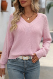 Eyelet Sleeves Knitting Sweater 