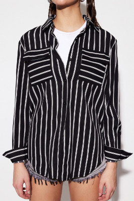 Black Stripes Long Sleeves Shirt 