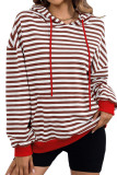 Stripes Kangaroo Pockets Hoodie Sweatshirt 