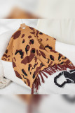 Leopard Tassel Knitting Cover Up 