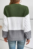 Colorblock Knitting Pullover Sweater 