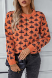 Crew Neck Jacquard Knitting Sweater