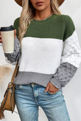 Colorblock Knitting Pullover Sweater 