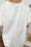 White Shooting Star Patched Oversized T Shirt