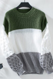 Colorblock Knitting Pullover Sweater 